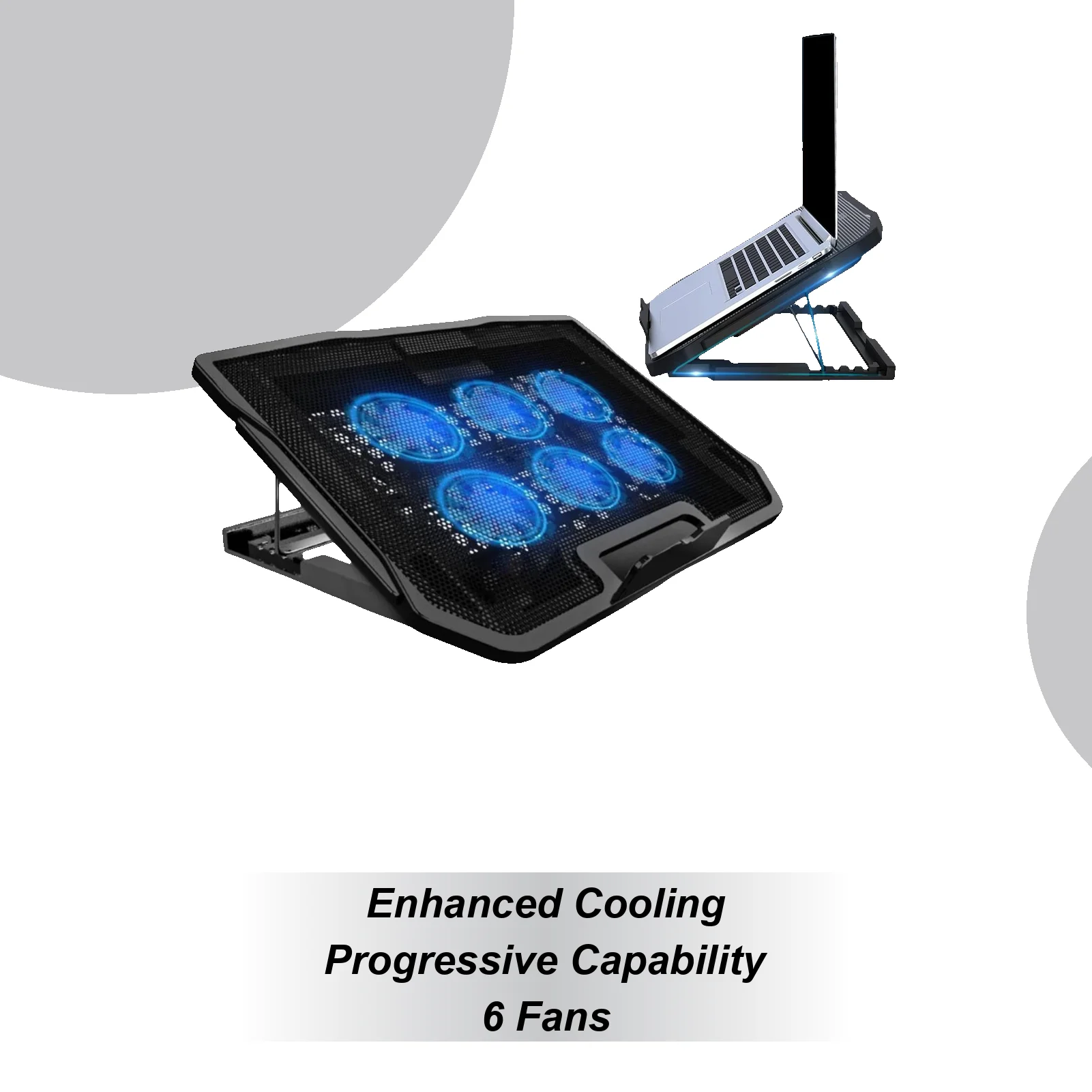 

6-fan Laptop Radiator Bracket Cooling Pad Fan Gaming Laptop Cooler For 13-17 Inch 6 Fans USB Ports Game Laptop Notebook Cooler