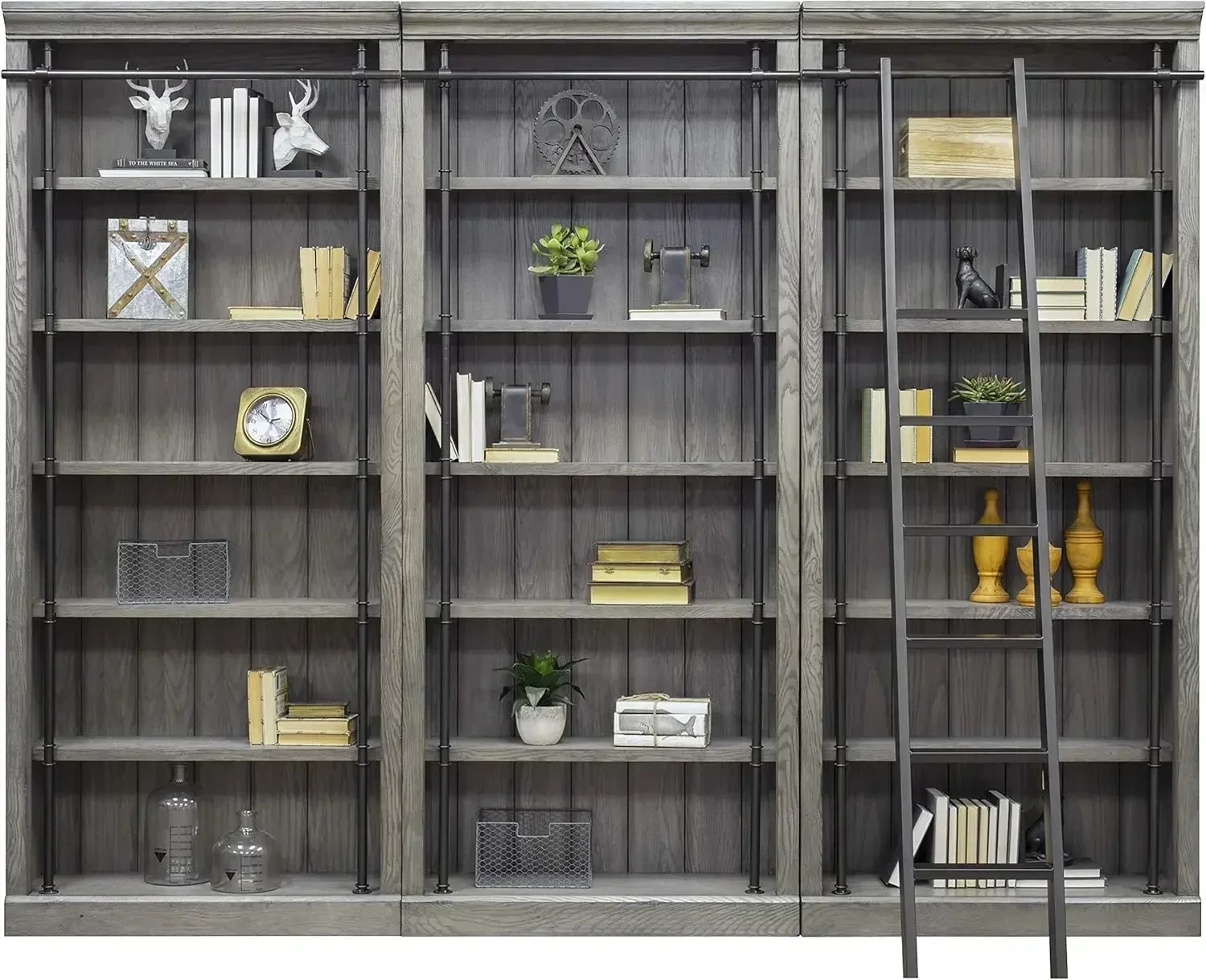 （XMSJ-Hot）Avondale 3 Bookcase Wall Gray