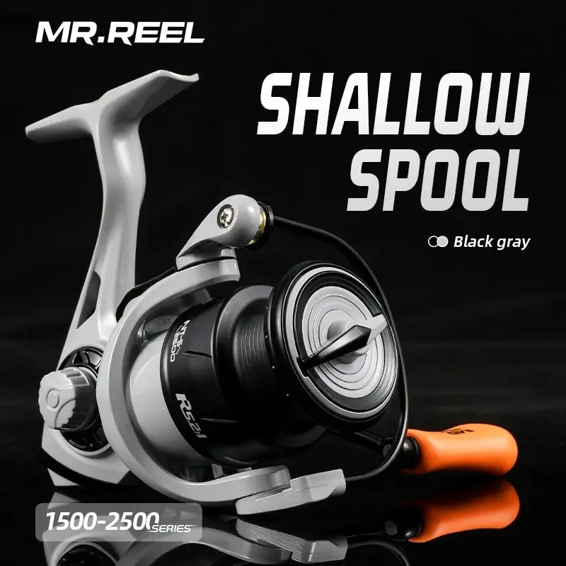 Fishmx Newest Fishing Reel Metal Ball Grip Spinning Reel 5.2:1 Metal Reel Cup Shallow Spool Stainsteel Main Shaft