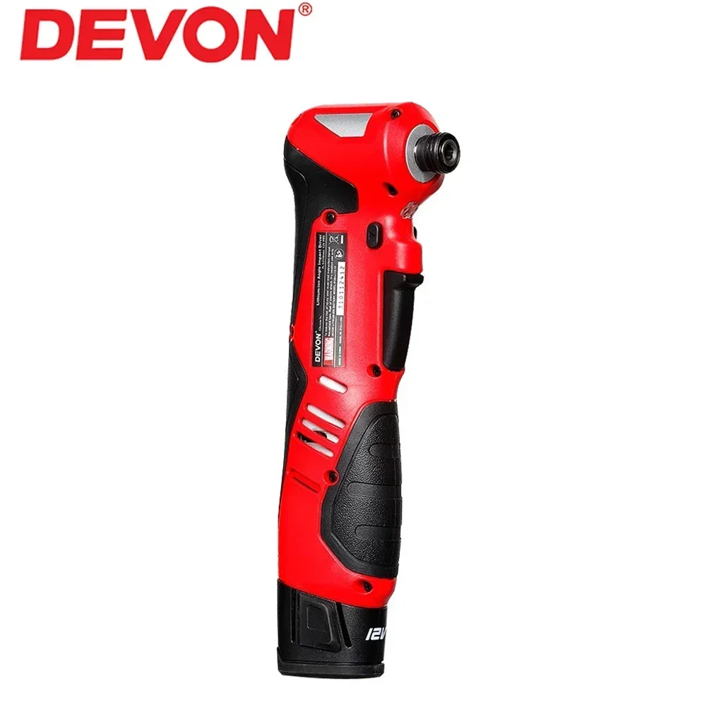 Devon-llave de impacto de 12V, llave eléctrica recargable inalámbrica, llaves de trinquete de ángulo recto de 1/4 pulgadas, herramienta eléctrica de controlador de impacto 5712