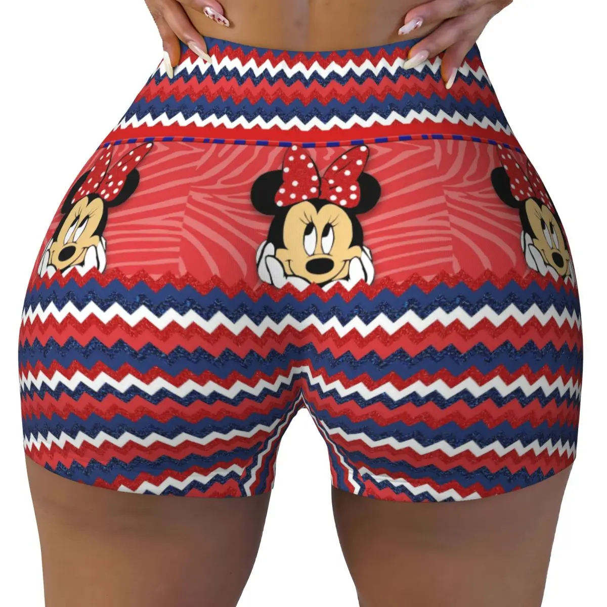 

Custom Funny Minnie Mouse Workout Shorts Women Gym Running Biker Yoga Shorts