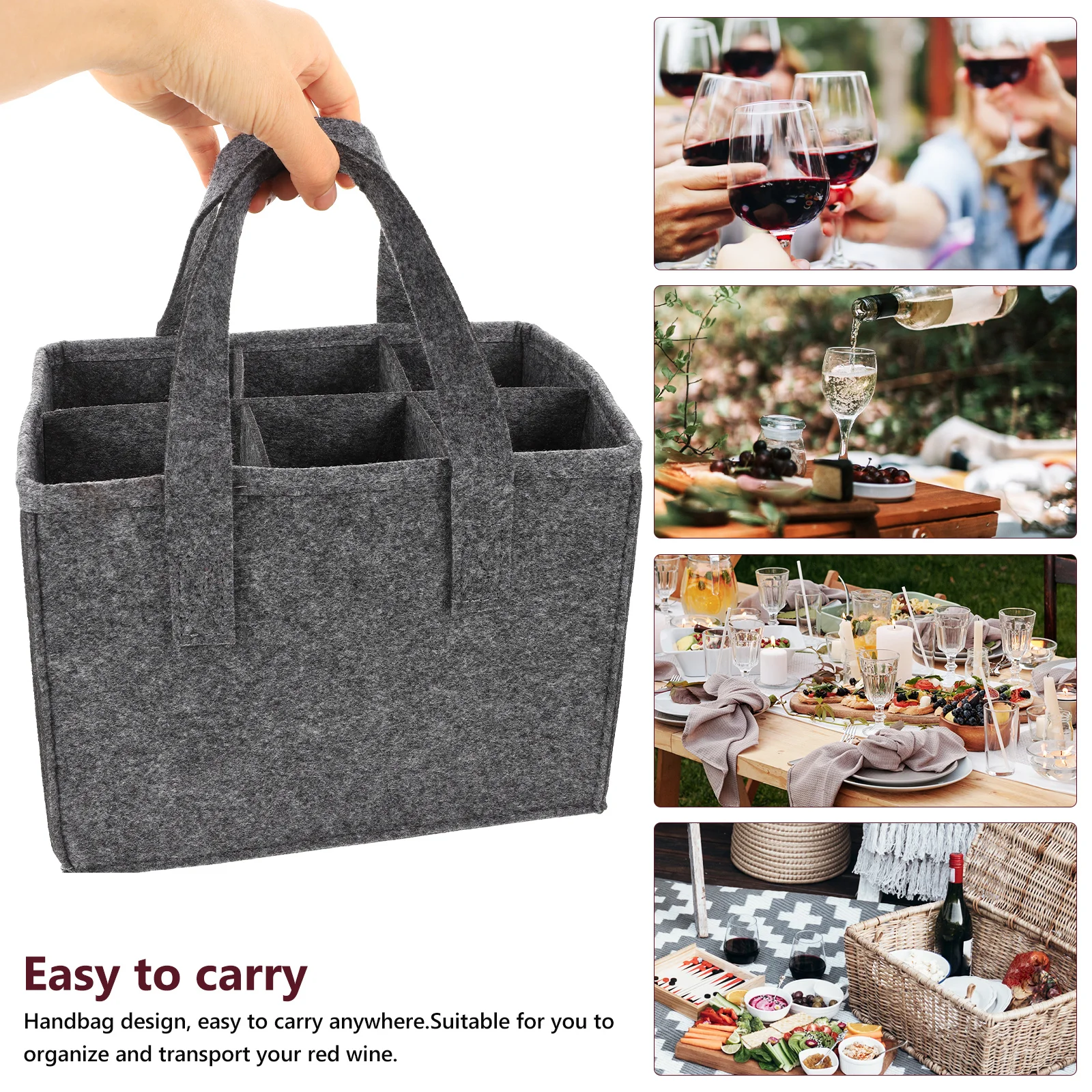 

Creative Felt Wine Bag for Organizing Bottles At Elegant Design Reusable Storage Solution for Red Wine Beer