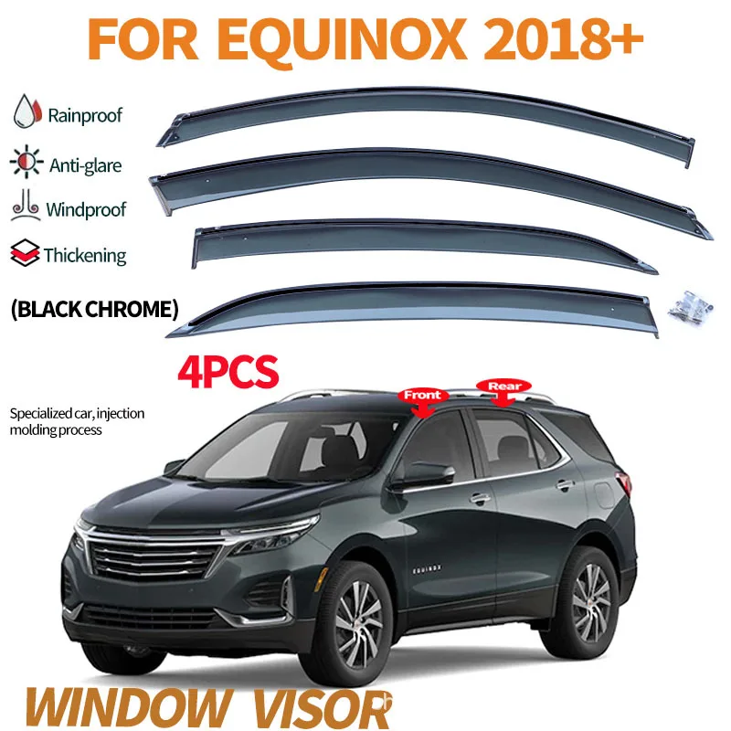 Déflecteurs de vent et de pluie pour Chevrolet Explorer Equinox 2017-2024, visières de fenêtres, design sans perçage