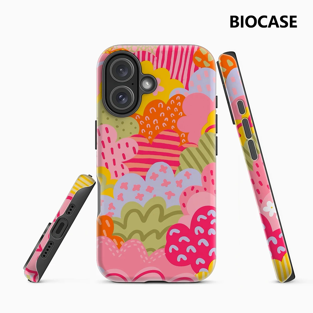 Bunte florale Patchwork-Handyhülle für iPhone 17 Must-Haves für iPhone 17 16 15 14 13 12 11 Pro Max Plus, doppellagige Rückseite