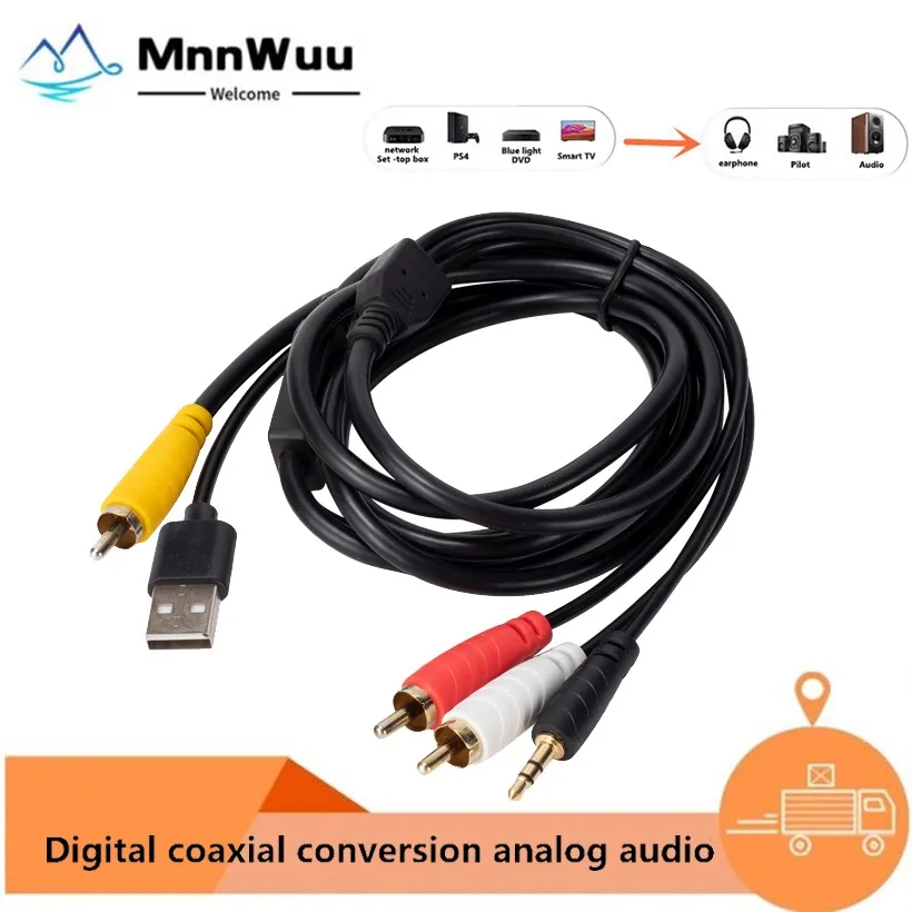 

MnnWuu Digital rotor analog audio coaxial converter coaxial rendal axis Rotal lotus with 3.5 audio interface TV PS5 decoder