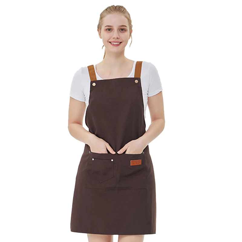 Wodoodporny fartuch kuchenny unisex z kieszeniami Praca Sprzątanie Restauracja Kelner Fartuch roboczy Kwiaciarnia Bubble Tea Shop Pinafore