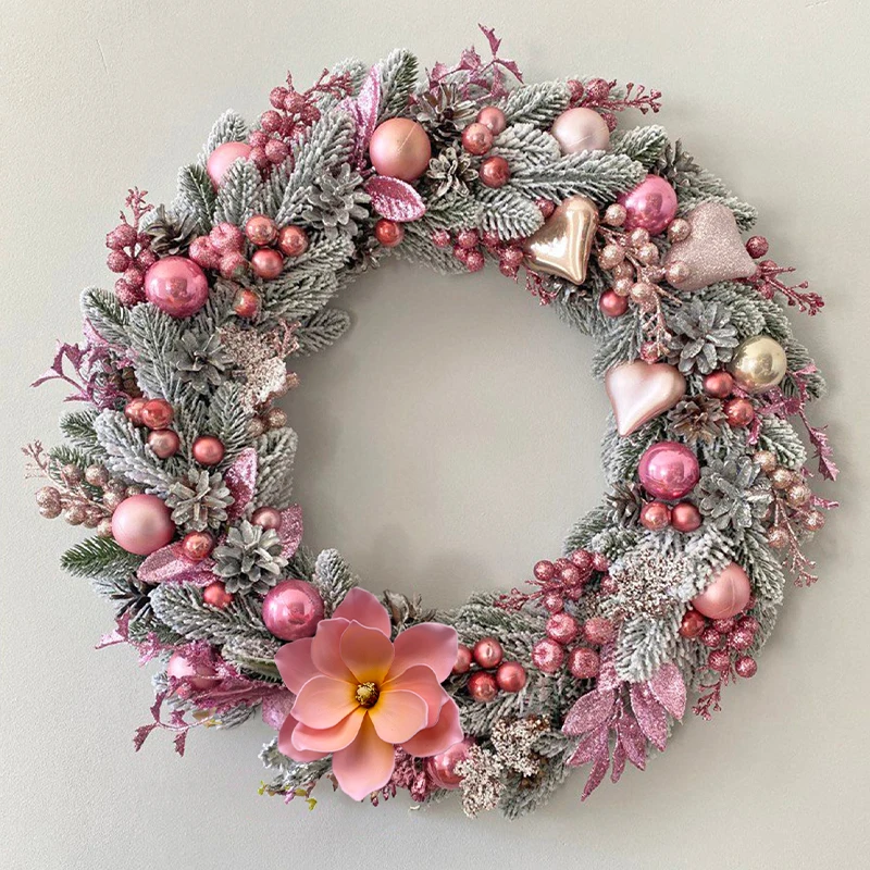 Flocking PE Decorative Wreath, Christmas Wreath, Indoor Hotel Front Desk, Shopping Mall Decoration, Creative DIY Ornament, 50-80