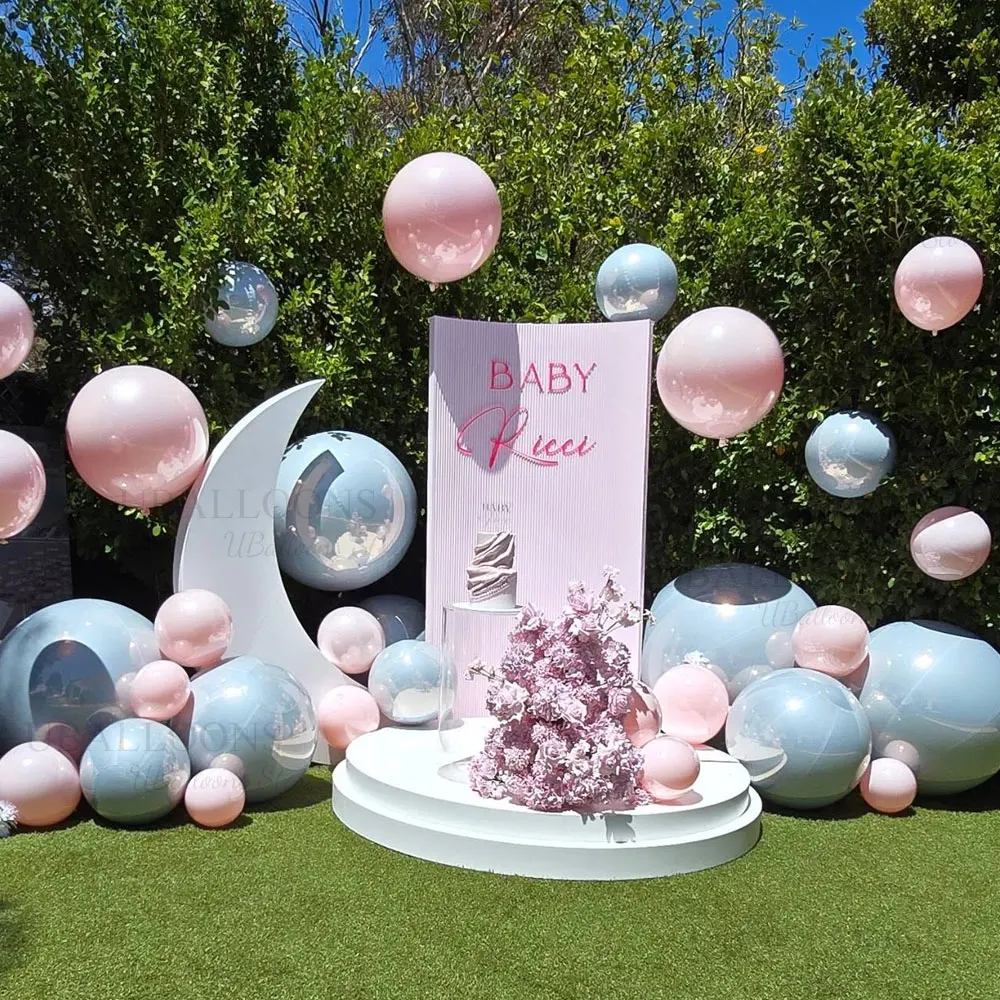 70-10 Zoll Weiße 4D Runde Folienballons Große Riesen-Folienballons für Geburtstag Hochzeit Babyparty Jubiläum Partydekoration – Detail 3