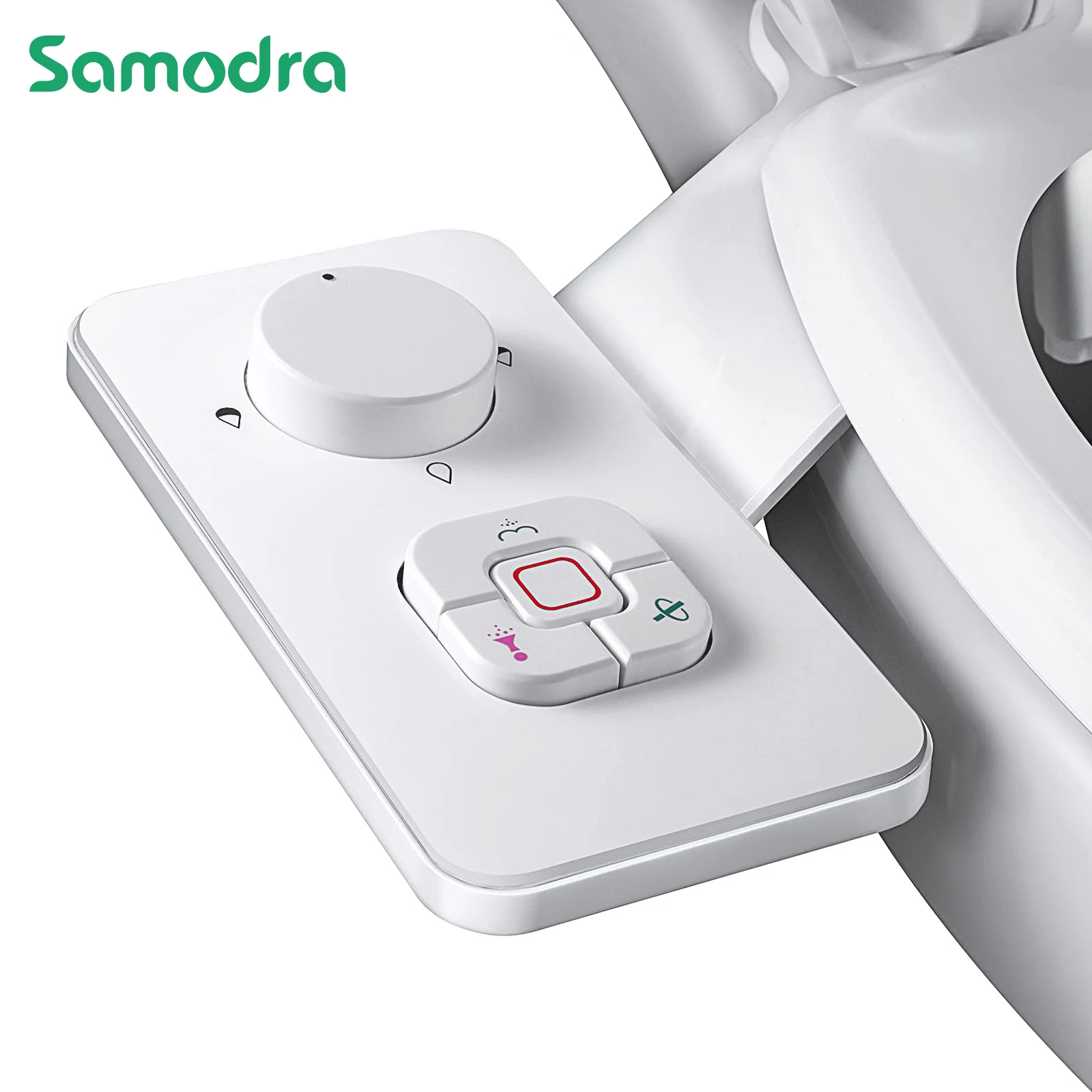 Samodra Toilet Bidet Shower Ultra-thin Bidet Toilet Seat Attachment Non-electric Bidet sprayer Dual Nozzles Frontal & Rear Wash