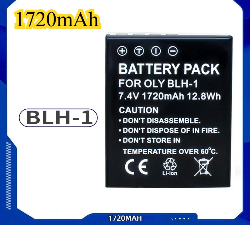 

1720mAh BLH-1 Lithium Battery Suitable for Olympus BLH1 Camera Battery EM1II Second-generation/EM1III Full Decoding
