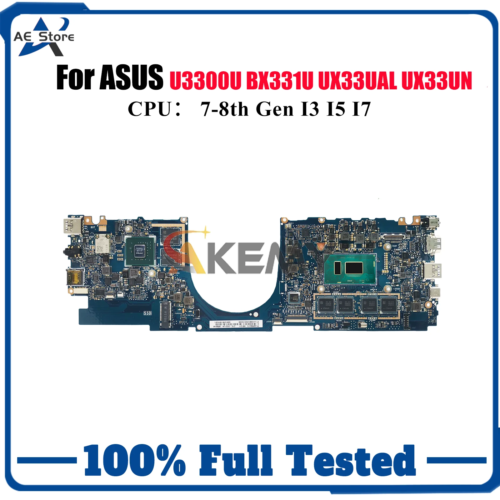 

UX331UN Laptop Motherboard For ASUS ZenBook BX331U UX331 UX33UN U3300U UX33UAL Mainboard W/ I3 I5 I7 CPU 100% tests OK fast ship