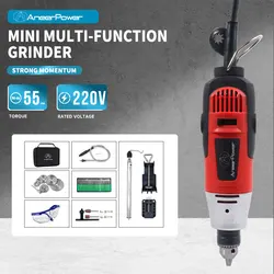 260W Mini elektrikli matkap gravür parlatma makinesi döner güç aracı Dremel taşlama gravür kalem aksesuarları ile 6.5mm Chuck