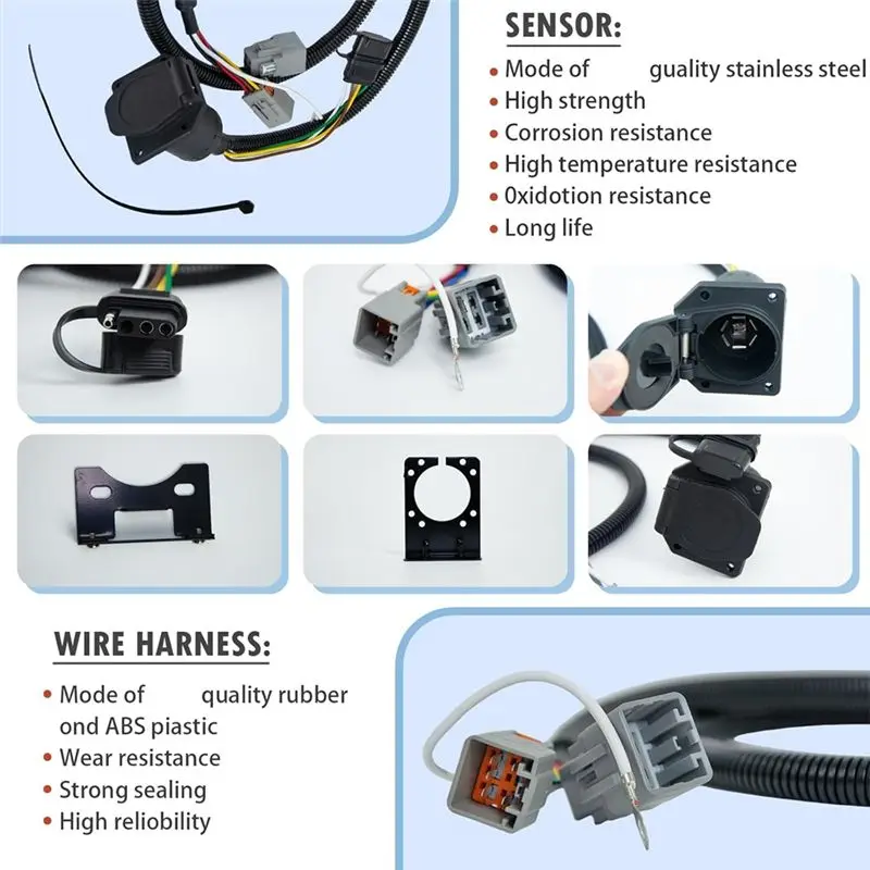 Trailer Light Socket 7 Pin Electrical Wire Connector Quick Converter VPLAT0013 Adapter For Land Rover 2010-2013(For LR4)-A74F