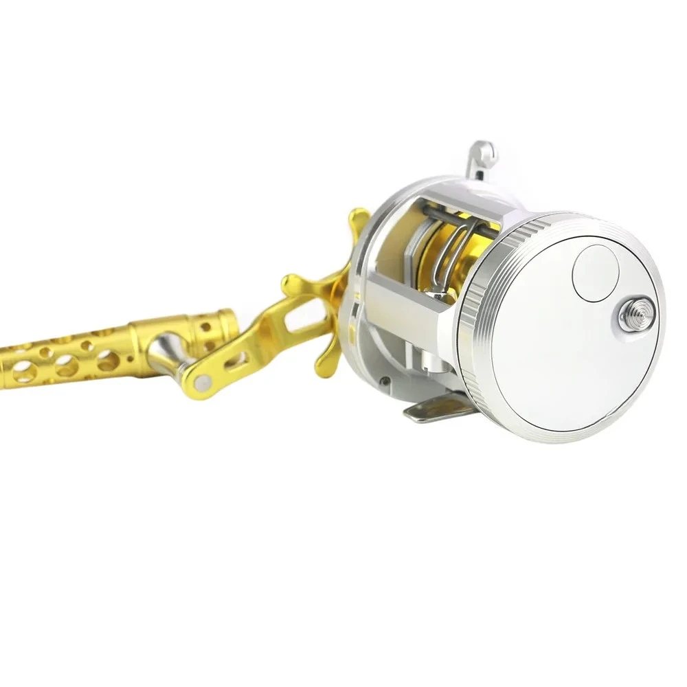Corrosion Protection Black and Silver Cast Drum Right Hand Sea Bait Fishing Reel