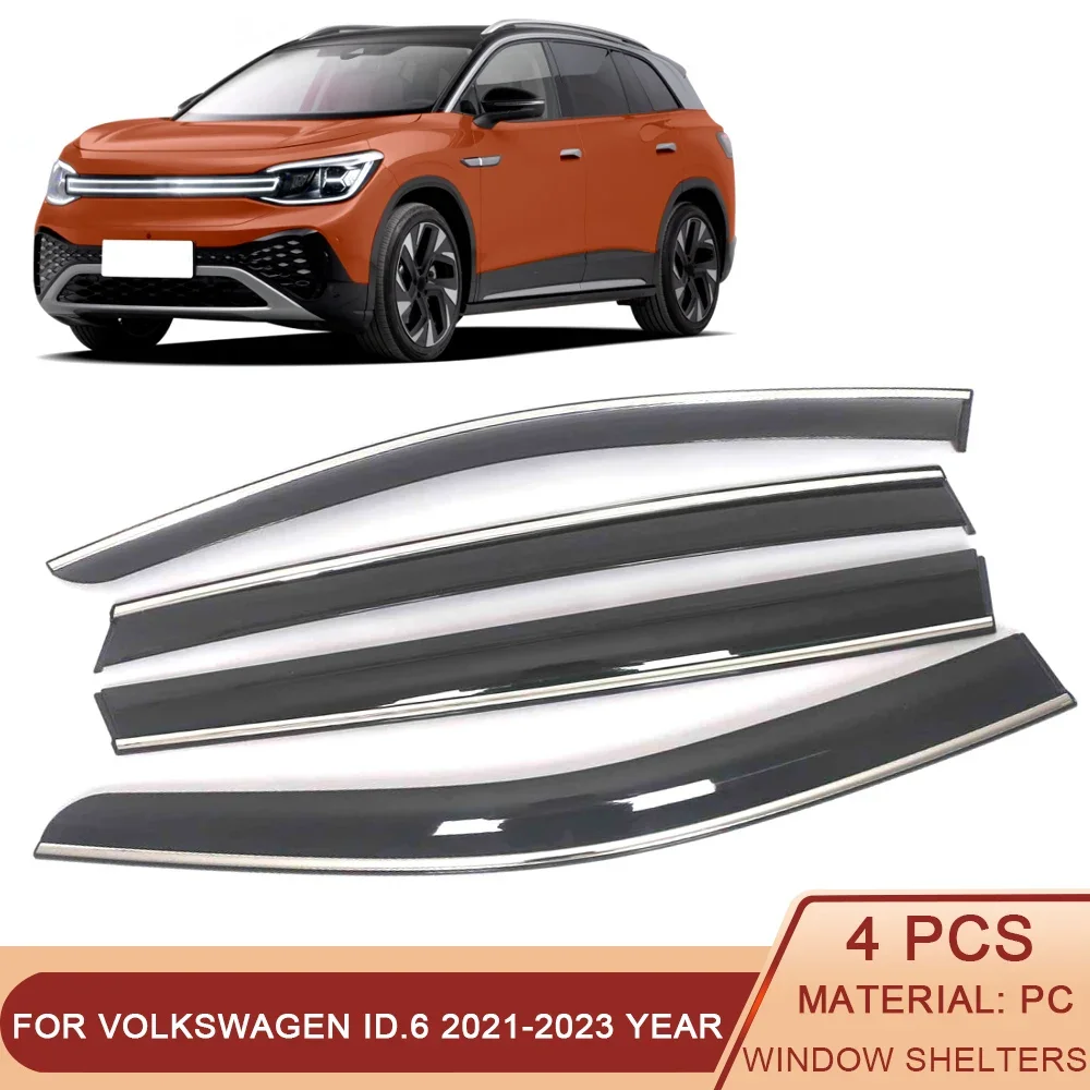 For Volkswagen ID.6 2021-2023 Car Window Sun Rain Shade Visors Shield Shelter Protector Cover Sticker Exterior Accessories