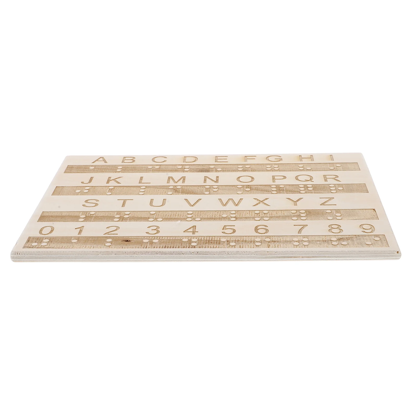 Braille Alphabet Board Assistant Typewriter Books for The Blind Wooden Display Cards