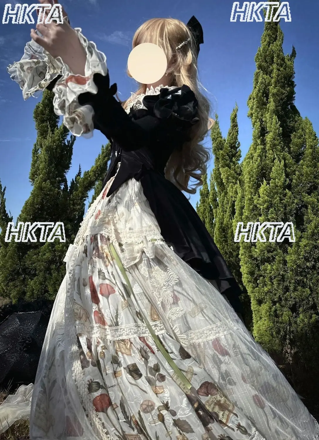 

Элегантный милый плиссированный топ с квадратным вырезом и длинными рукавами и бантом, тонкий черный топ, осень/зима, винтажные сетчатые юбки с вышивкой в стиле Лолиты, женские комплекты