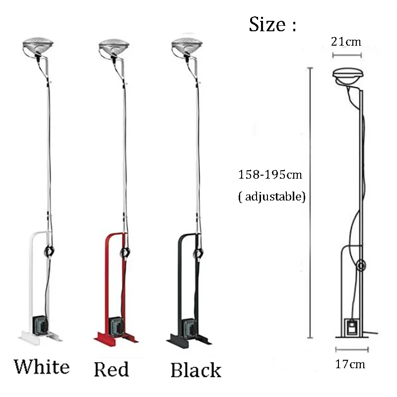 FLOS Toio Led lampy podłogowe czarny żelazny oświetlenie do sypialni podłogowy do salonu Sofa biurowa lampa dekoracyjna wewnętrznych opraw