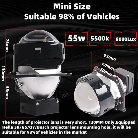 Светодиодные линзы SANVI 3.0 для фар Hella G5 3R, 110 Вт — детальный вид товара
