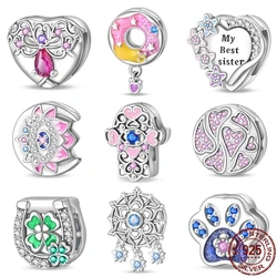 New Product S925 Sterling Silver Flat Beads Series-Dream Donuts Charms Fit Original Pan Bracelet For Women Fine Jewelry Gift