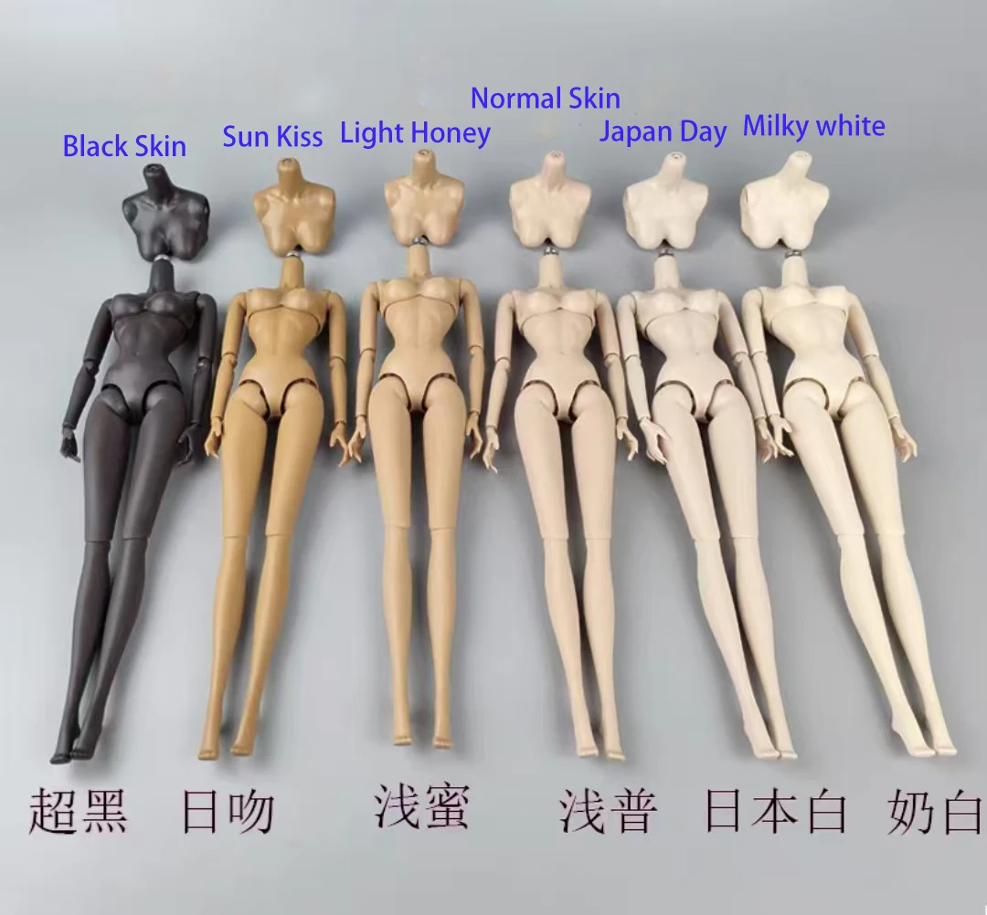 Ultra Black LULY/Supermodel Doll Body 1/6 Female Doll Body With Replacement Big Boobs 14 Joint Body Part Removable For Babi Doll