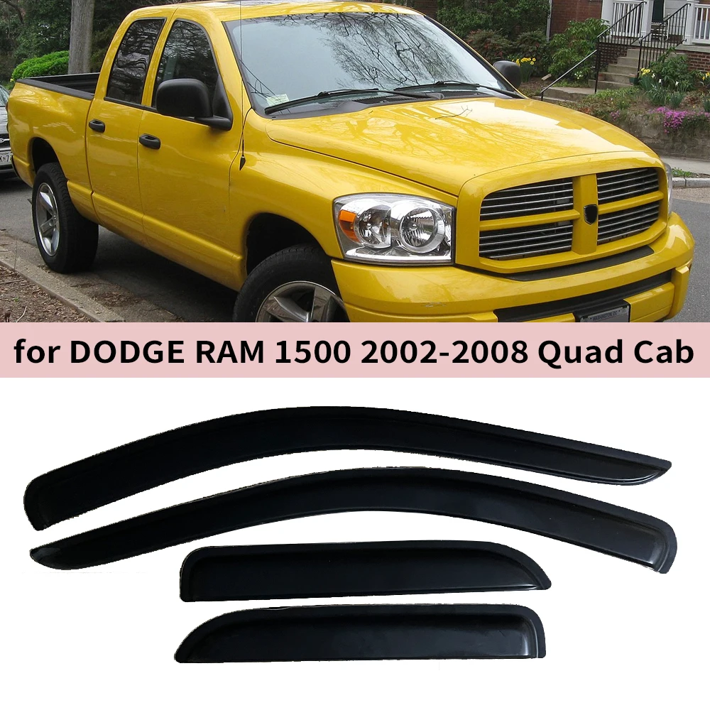 

Window Visor for Dodge Ram 1500 Quad Cab Extended Cab 2002 2003 2004 2005 2006 2007 2008 Wind Deflectors Rain Guards Door Visor