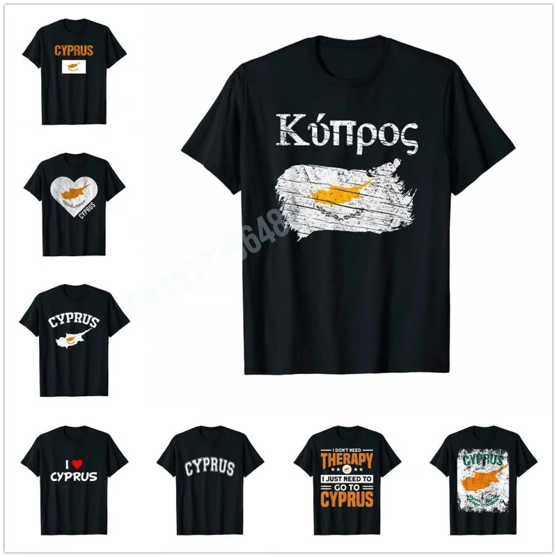 Men Women T Shirt More Design Cyprus Cyprian Flag Vintage Graphic Lovers Tourists T-Shirt Map Tops 100% Cotton  Tees