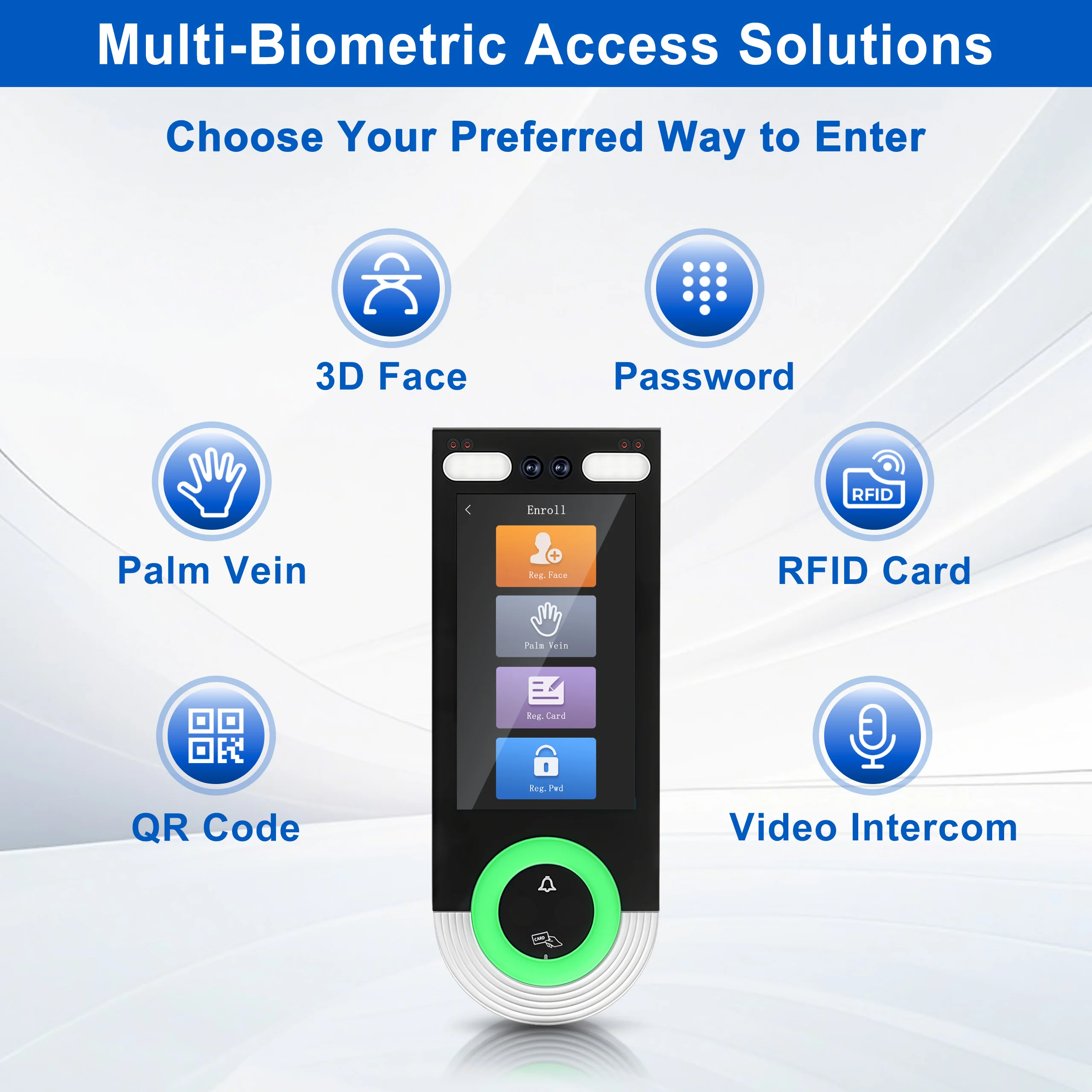 LINUX Zinc Alloy Body TCP/IP Biometric Face Palm Vein RFID Access Control Keyboard Fingerprint Time Attendance Machine Cloud