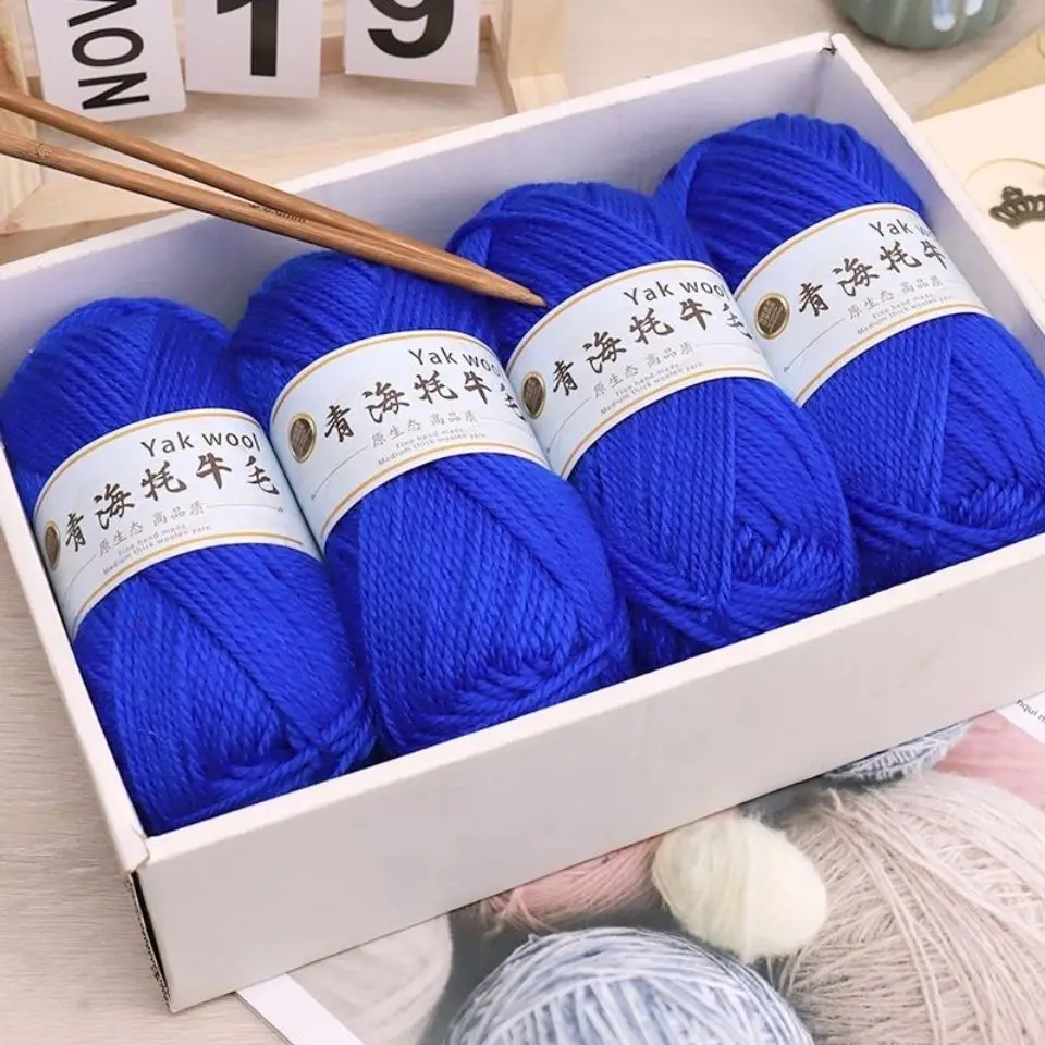 500g/set 3 Ply Chunky Yarn for Knitting Wool Yak Blankets Gloves Scarves Diy Hand Crochet Warm Thick Thread Smooth Skin-friendly