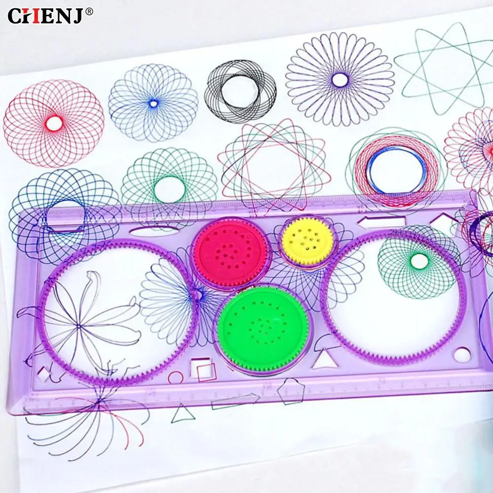 

1PC Kids Children Spirograph Geometric Ruler Learning Drawing Tool Stationery For Student Drawing Set Creative Gift 20cm*10cm