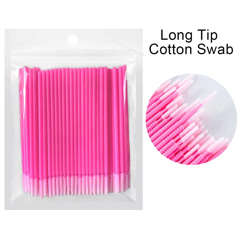100/500pcs Microbrush Eyelash Extension Brush Lash Glue Cleaning Makeup Brushes Eyelash Extension Supplies Micro Brushes