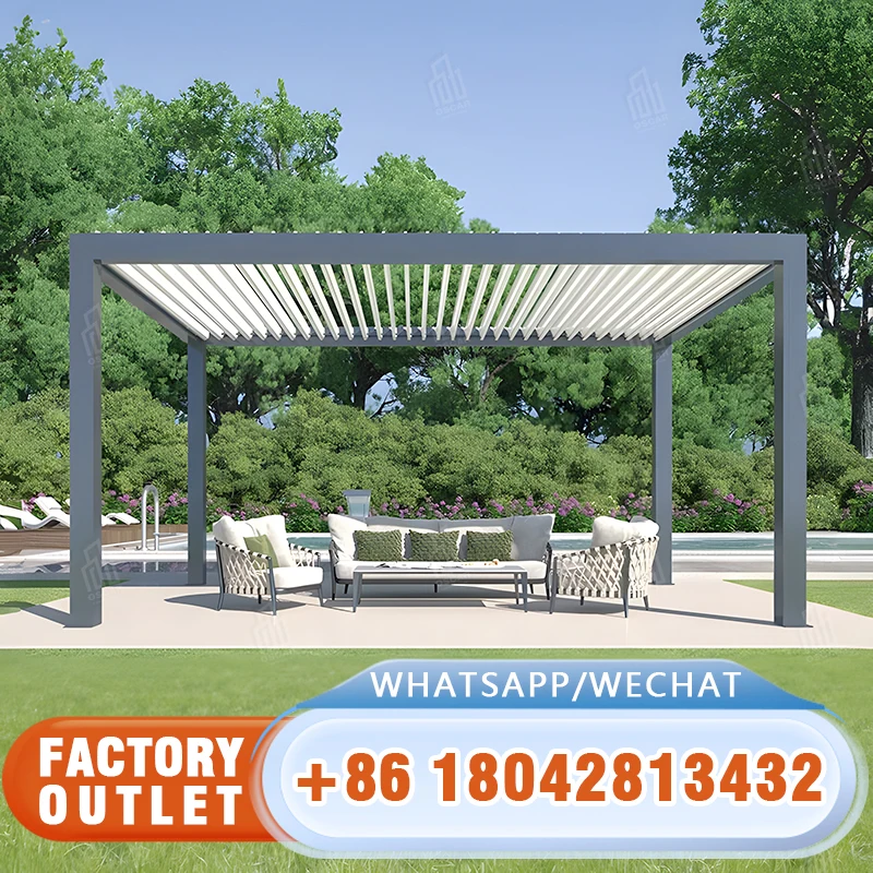 NUOTUO China export manufacturer high quality powder coated aluminium pergola 6063 Pavilion aluminum gazebos