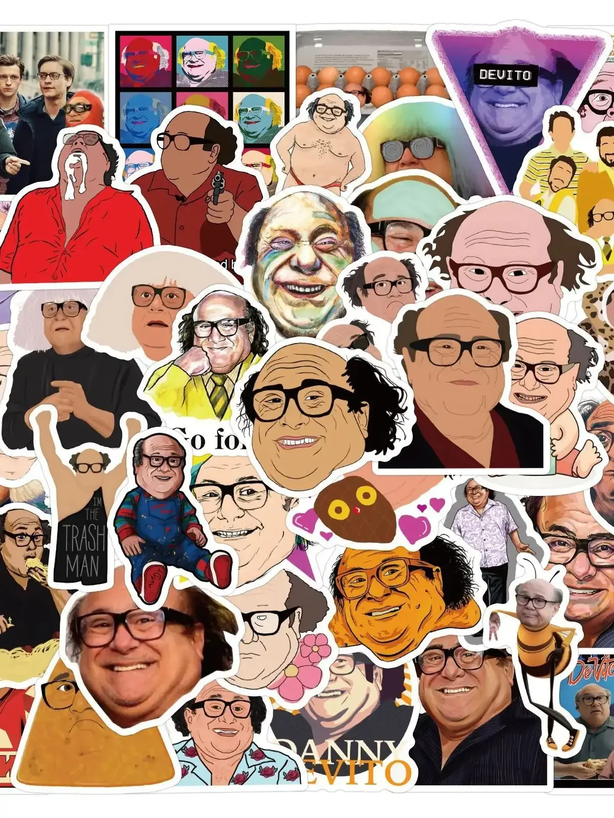 AliExpress GOGOTU 50PCS Danny Devito Cartoon Stickers Funny Meme Graffiti Decals DIY Scrapbook Laptop Guitar Car Bike Skateboard Sticker Toys Gift