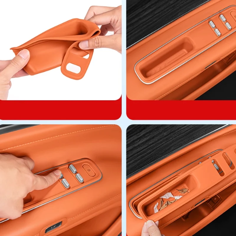 ل AITO M9 2025 وسادة سيليكون لمقبض الباب صندوق تخزين حماية اكسسوارات السيارات الملحق