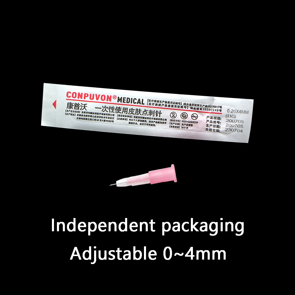 31G 4mm Disposable Painless Medical Micro-plastic Injection Cosmetic Sterile Meso Needle For Skin Prick