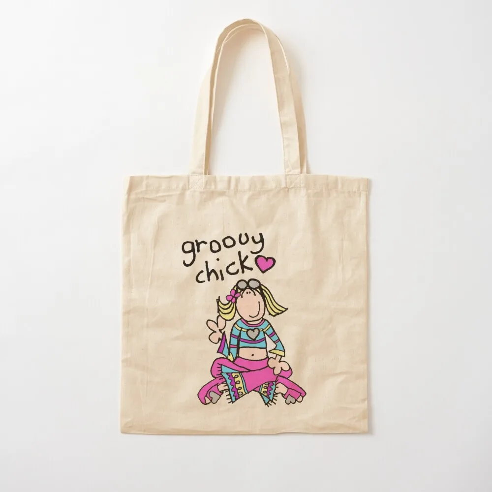 Groovy Chick Girls 2000s Y2K vintage Tote Bag Custom bag canvas shopping bag Canvas Tote