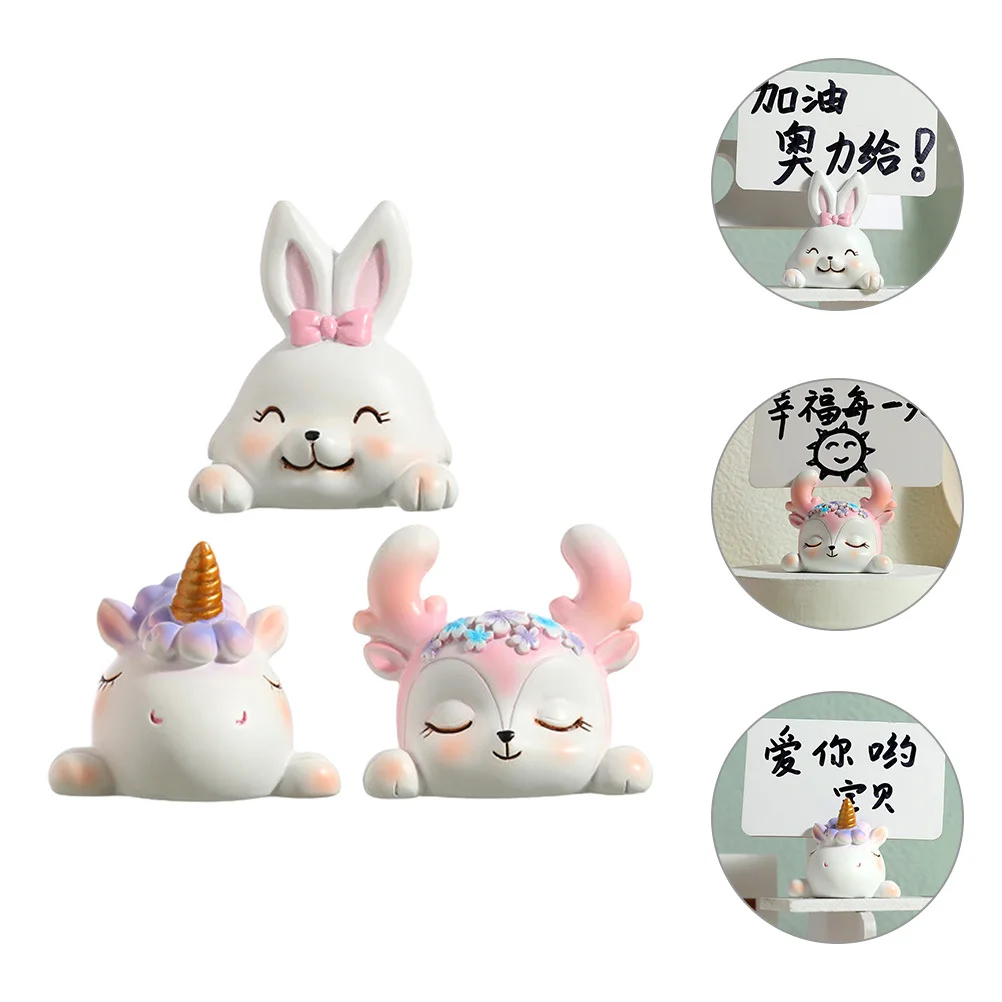 3 قطعة رسالة ملاحظة كليب الراتنج الحيوان نمط سطح المكتب عرض الصور المشبك الجدول الديكور حامل مذكرة لبطاقات صور القائمة الزفاف #5