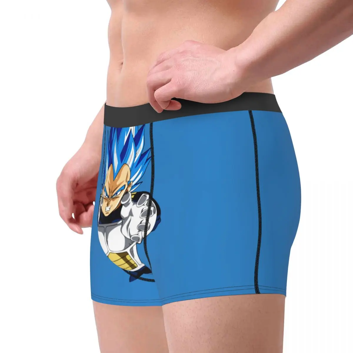 Sexy Boxer Vegeta Ascended Super Saiyan Blue Shorts Panties Underwear Dbz Dragon Ball Breathable Underpants for Male Plus Size