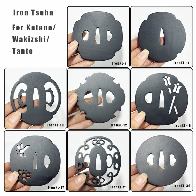 

Japanese Katana Fitting Iron Tsuba Handmade Simple Quality Sword Guard New Design Accessory For Samurai Sword Customization DIY