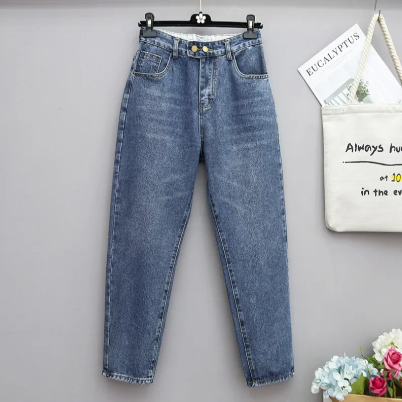 

2026 Fashion Stretch Jeans Women's Vintage Harlan Pants Oversize Loose Elastic High-waisted Casual Trousers Spring Summer Jeans