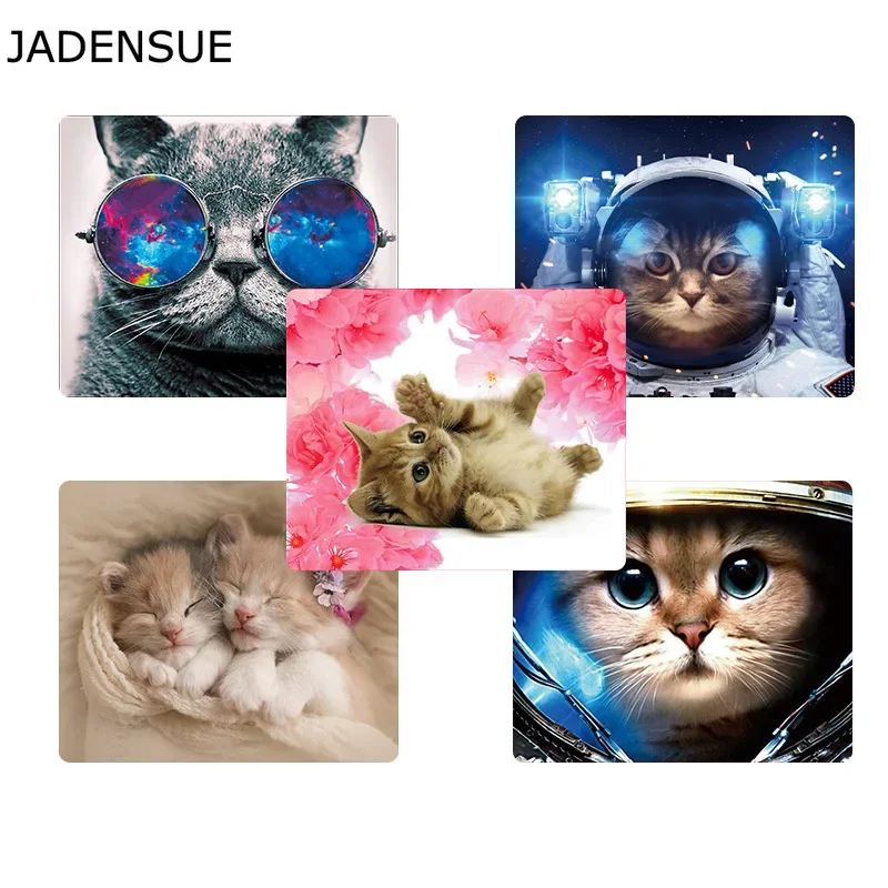 Desk Mats Round Mouse Mat Office Laptop Mouse Pad Gaming Lovely Cat Animal Kids Game Carpet Mouse Mat Anti Slip Deskpad 18x22cm