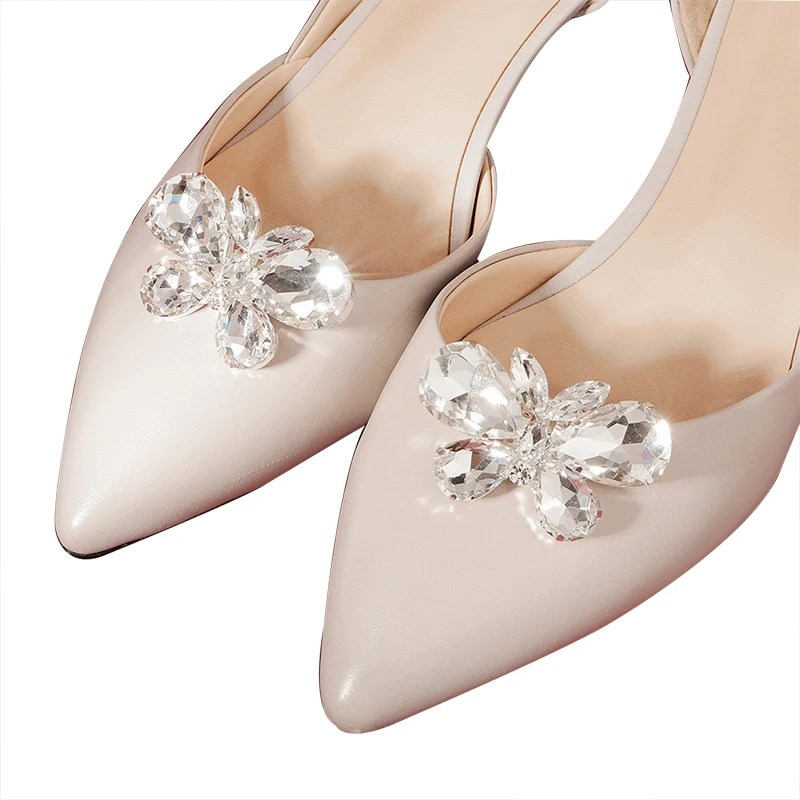 Bridal Wedding Shoe Clips for Women Accessories Party Crystal Silver Color Shoes Buckle Bride Prom Trendy Bridesmaid Gift