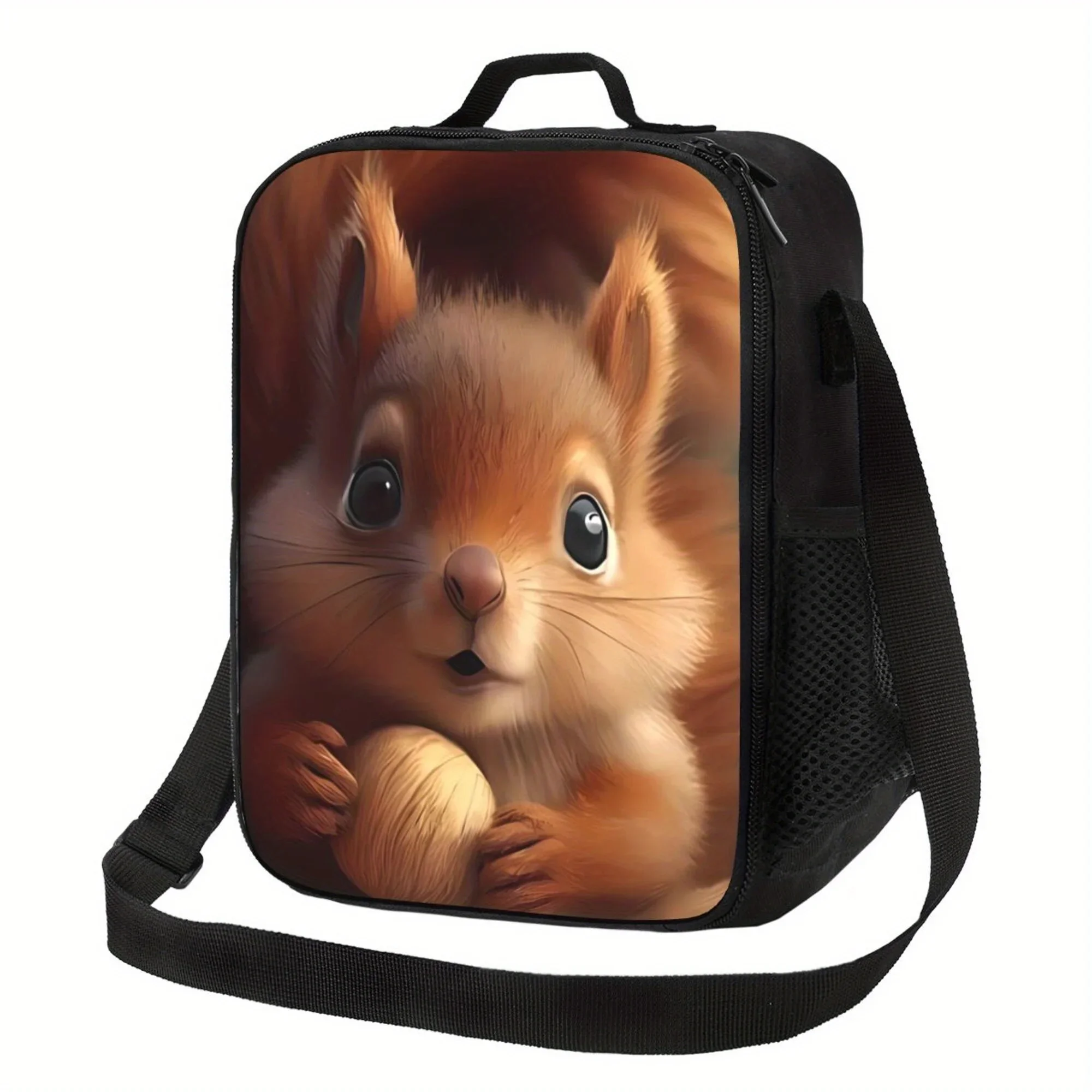 Funny Squirrel Design Insulated Lunch Bag - Reusable, Portable Cooler for Camping, Picnics, Beach Outings