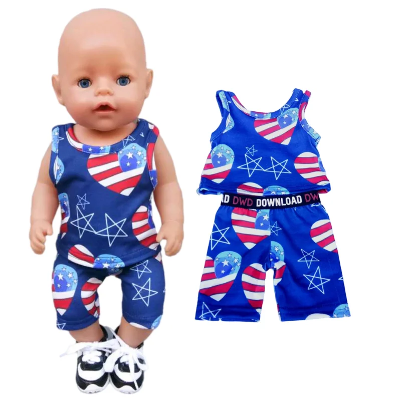 43cm Baby Doll Boy Clothes 17 Inch Boy Doll Grey T-shirt and Pants Nenuco Ropa Y Su Hermanita Toy Doll Outfit