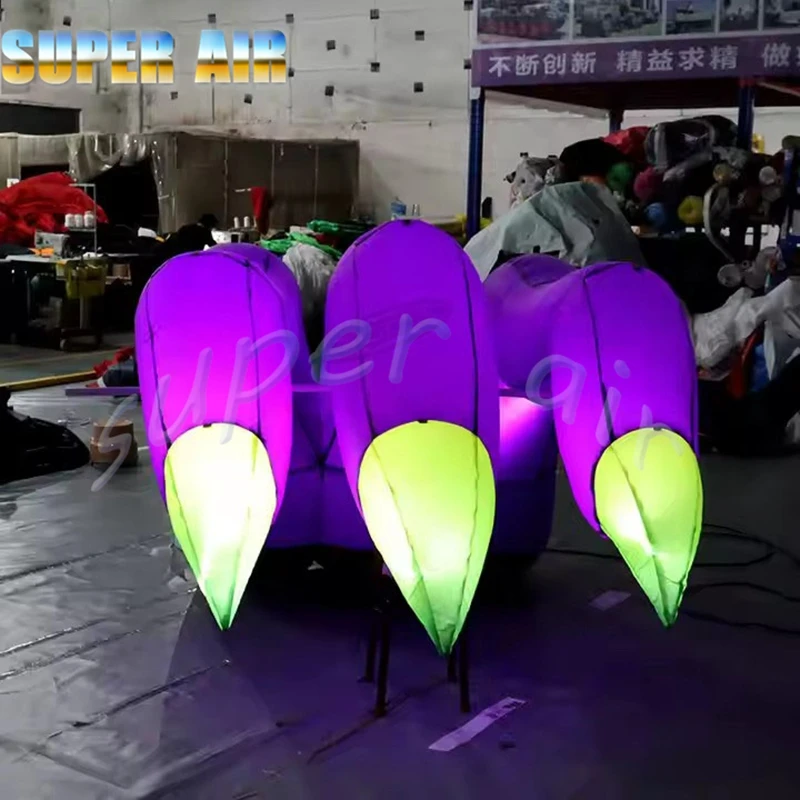 Decorazione di Halloween all'aperto super aerea verde Mano di mostro gonfiabile con illuminazione