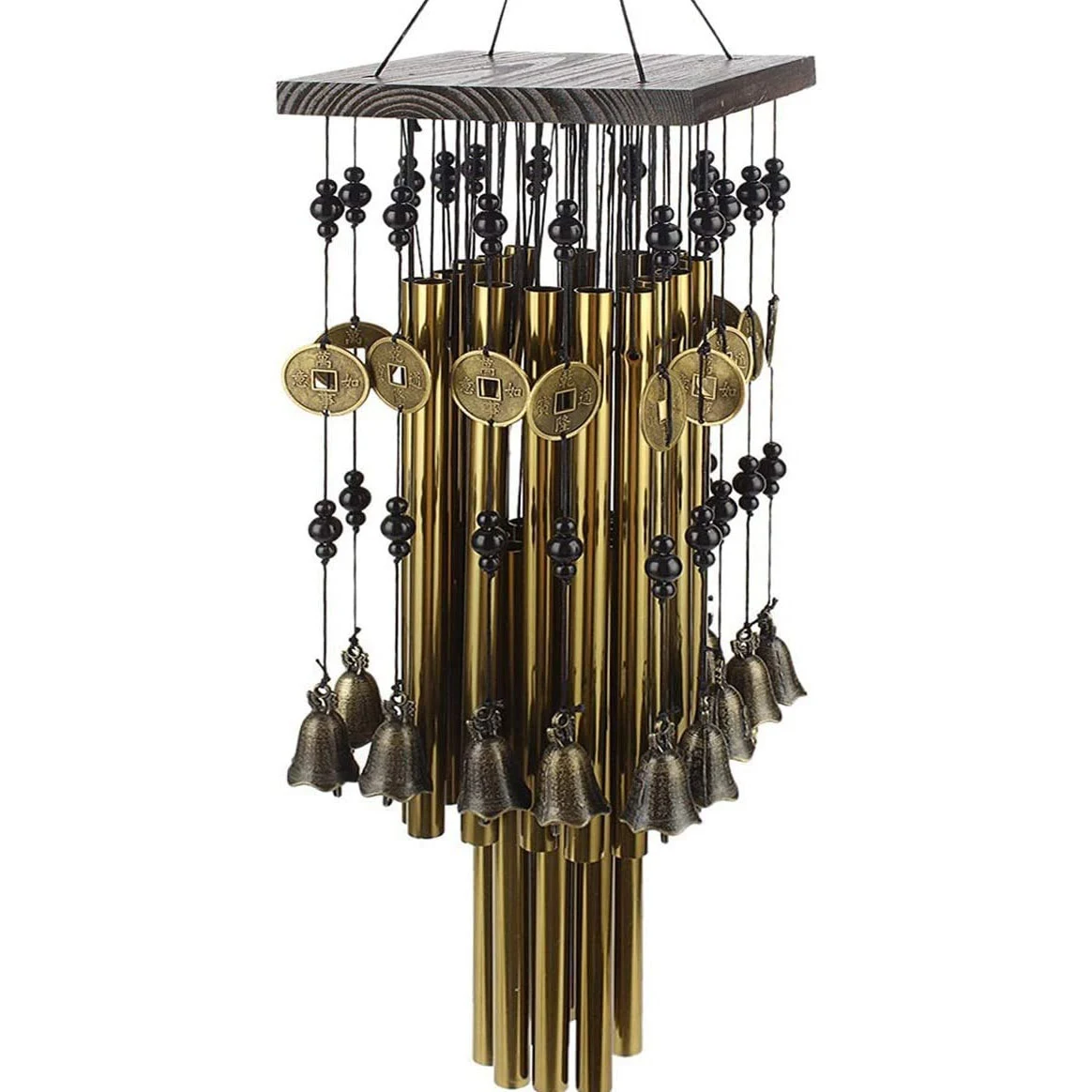 Carillón de viento de tubo de Metal para interior y exterior, campana de cobre, grande, para Patio, jardín, terraza, decoración, 80cm