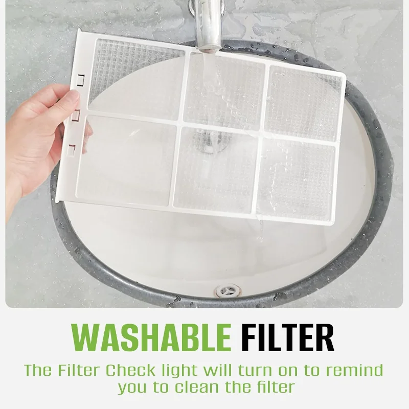 مكيف هواء نافذة 12,000 وحدة حرارية بريطانية، وحدة تيار متردد ذكية للنافذة مع جهاز تحكم عن بعد، تيار متردد موفر للطاقة مع فلتر قابل للغسل