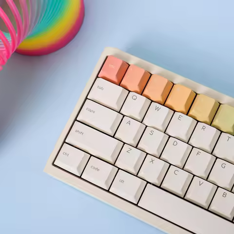 Minimalism The Rainbow Theme Keycaps Set PBT Cherry Profile Custom Original Handmade Keycaps for Mechanical Keyboard Accessories