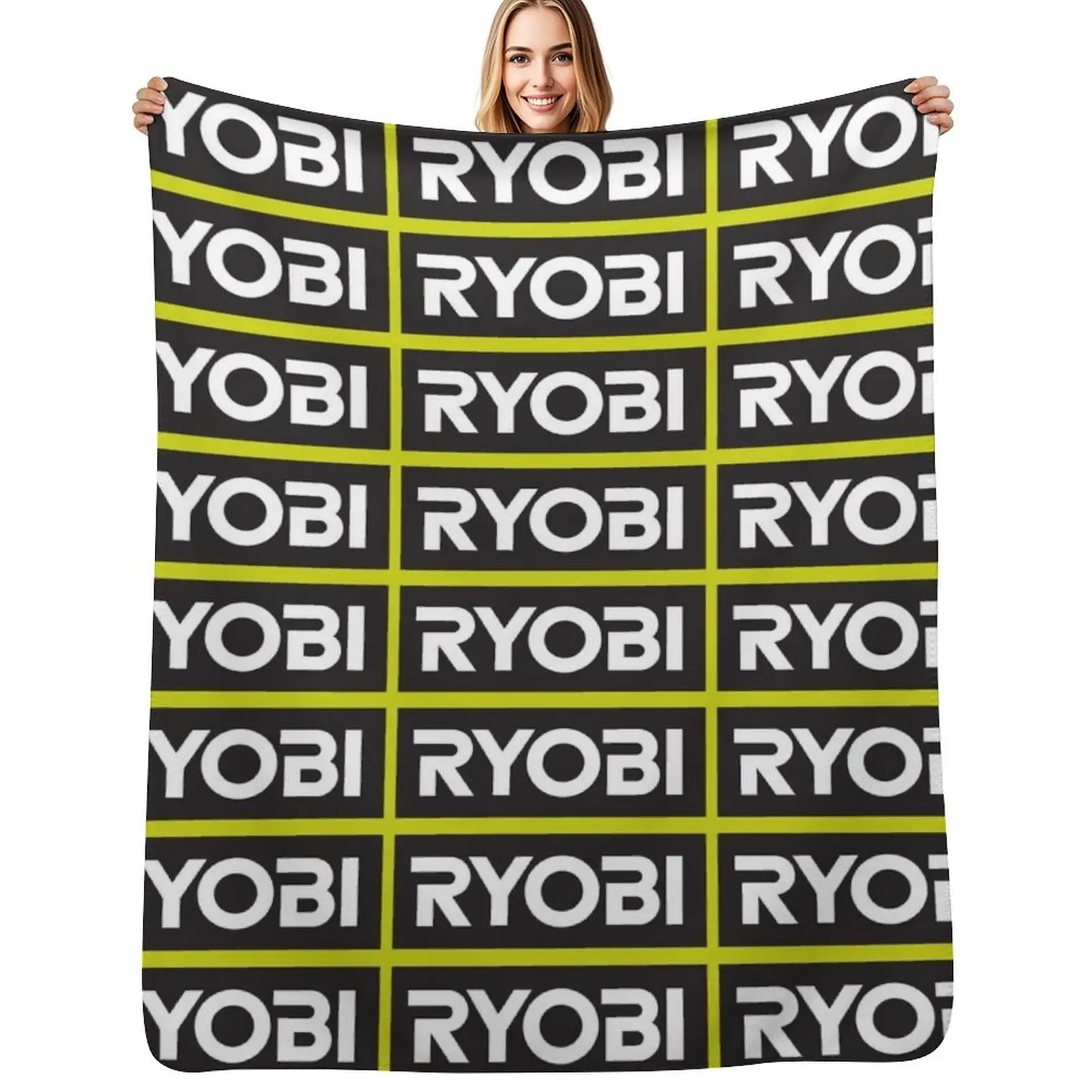 Ryobi Throw Blanket Warm Napping Blanket for Office Couch Bed