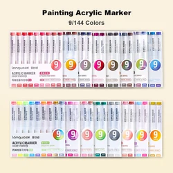 Languo Acrylic Marker Pen Soft Head Art Markers Painting Pen for Rock Painting Mug Glass Ceramic DIY Graffiti Acrylic Paint Pens